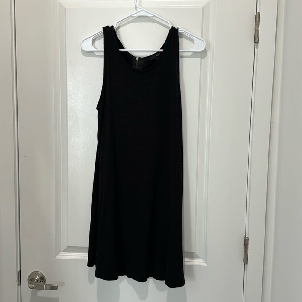 women’s black tank-top dress with back zipper